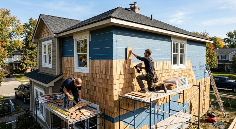 Wood Shake Siding Installation